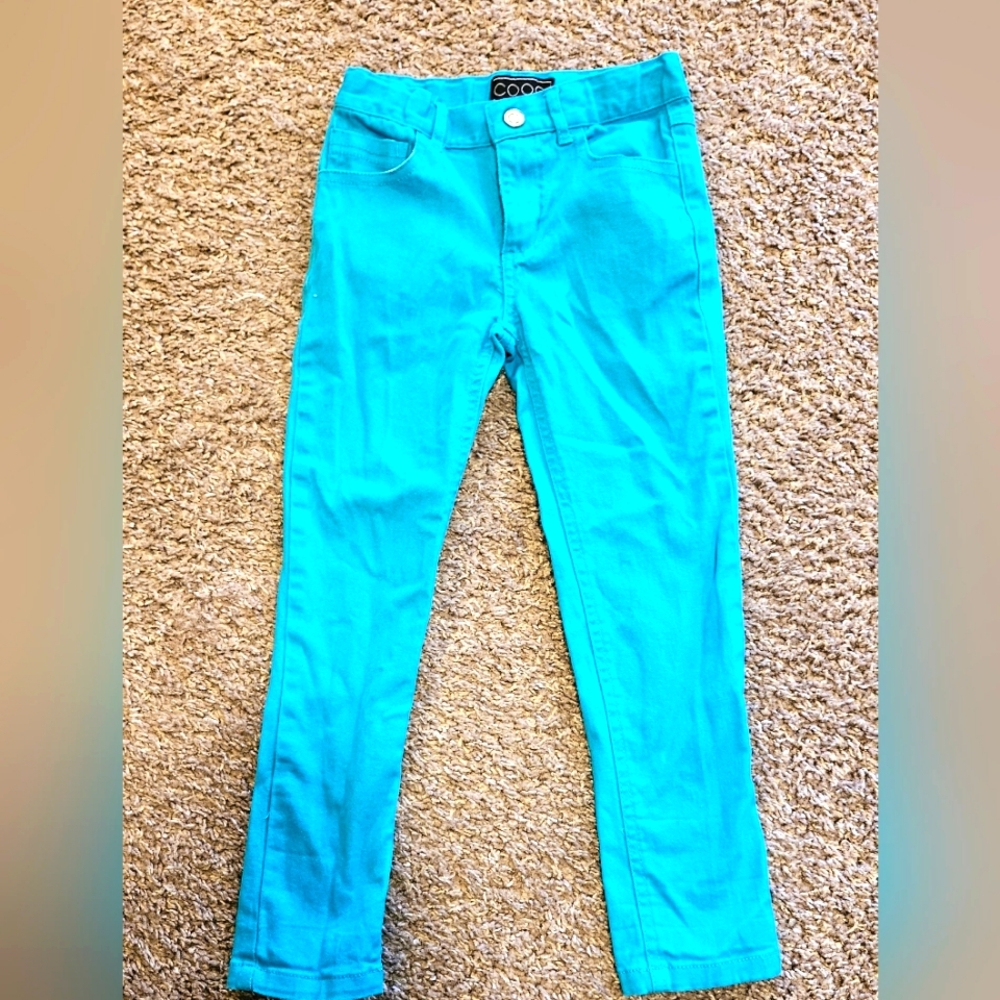 COOGI kids‎ jeans ~Size 5~Rainbow back pocket detail~retro look~Adjustable waist